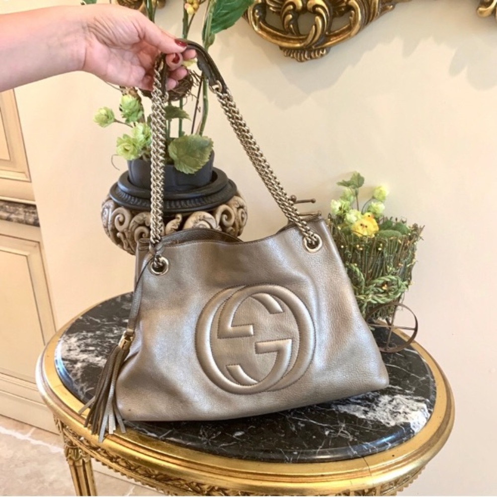 Brand new authentic Gucci Soho Gold Leather Bag - Picture 2 of 5